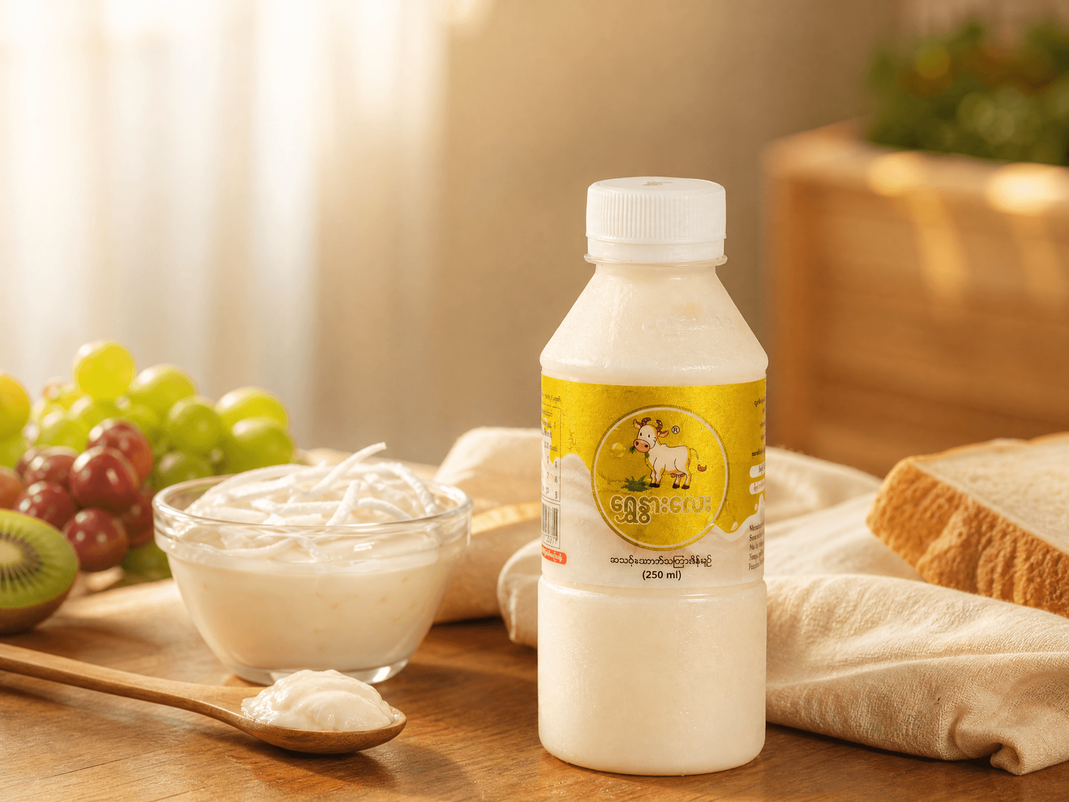 Sugar Yogurt served with fresh yogurt and breakfast fruit